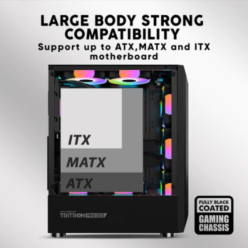 Armaggeddon Tritron PRO 300 Mid-Tower ATX Gaming PC Case