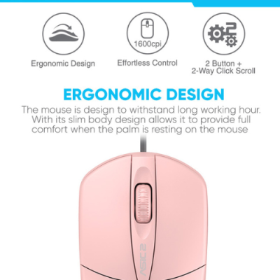 Alcatroz Asic 2 Wired USB Optical Mouse – 1600 CPI