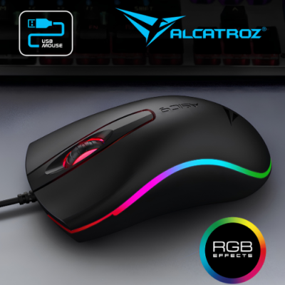 Alcatroz Asic 9 RGB Wired USB Mouse | 1000 CPI Hi-Definition Optical Mouse