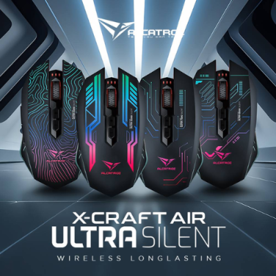 Alcatroz X-Craft Air Ultra Silent Wireless Gaming Mouse | 3200 CPI