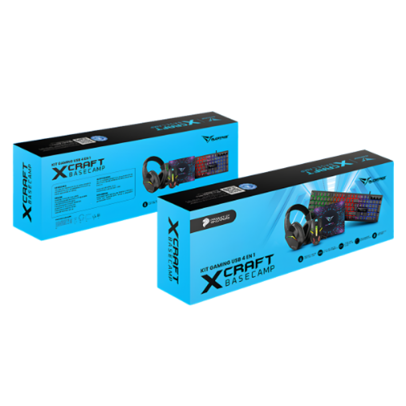 Alcatroz X-Craft Basecamp 4-in-1 Gaming Combo | Keyboard, Mouse, Headset & Mat
