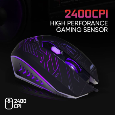 Alcatroz X-Craft Gaming Mouse | 2400 CPI Optical Gaming Mouse