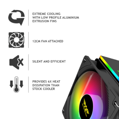 Armaggeddon Blizzard 3 ARGB CPU Air Cooler | 6 Heat Pipes | Intel & AMD