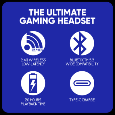 Armaggeddon Cosmic III Lite Wireless Gaming Headset | Tri-Mode 2.4G & BT 5.