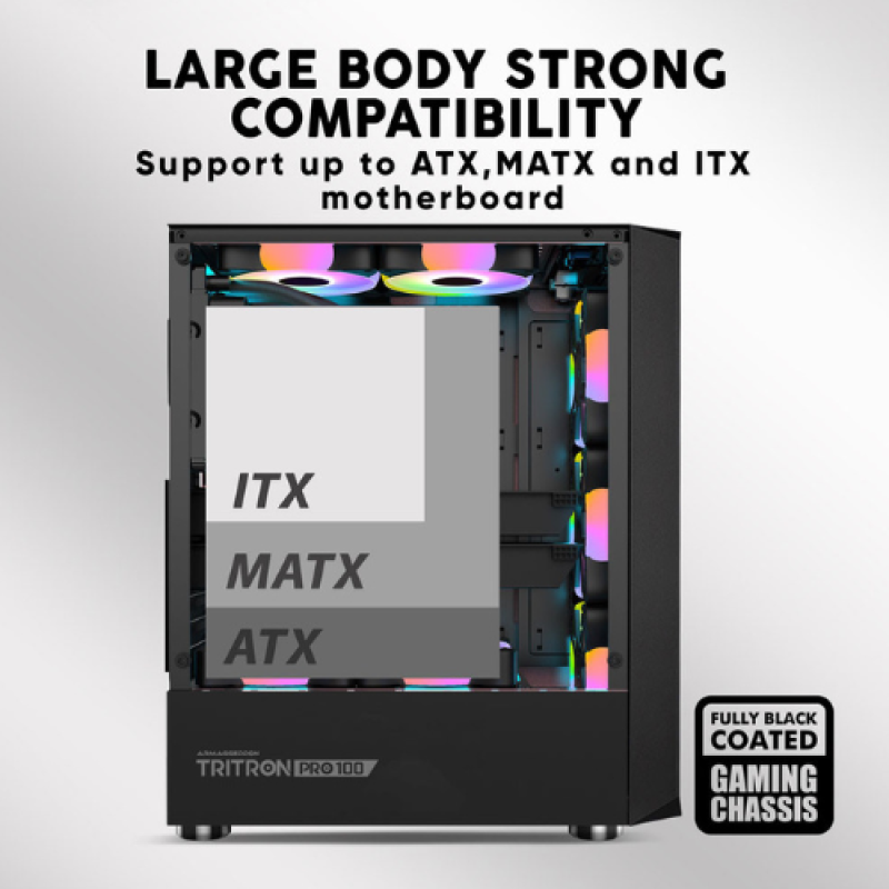 Armaggeddon Tritron PRO 100 Mid-Tower ATX Gaming PC Case