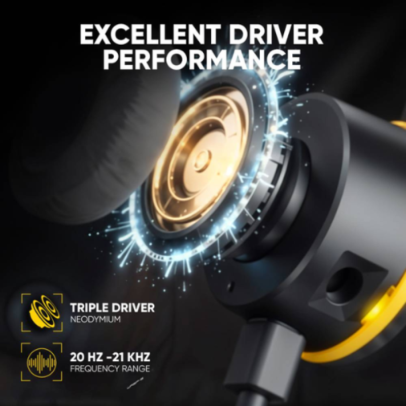 Armaggeddon Wasp 7 Pro Triple Driver Gaming Earphones | Detachable Mic