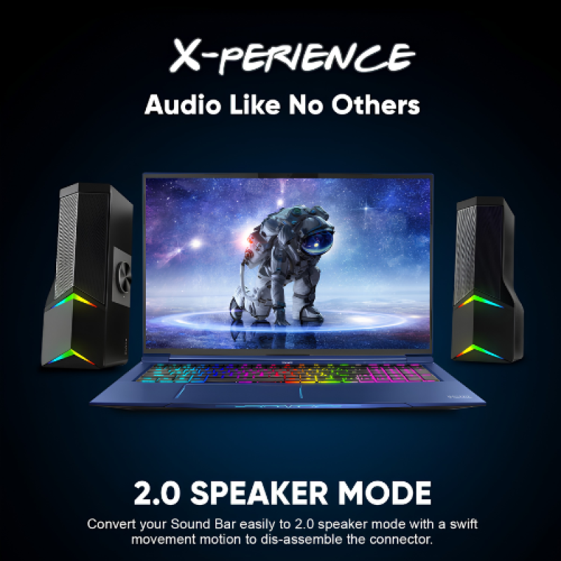 Armaggeddon X-Bar 2 Detachable RGB Gaming Soundbar | 2.0 Stereo
