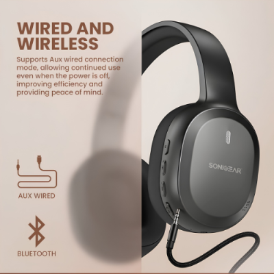 SonicGear AirPhone 8 Wireless Bluetooth Headphones with Mic