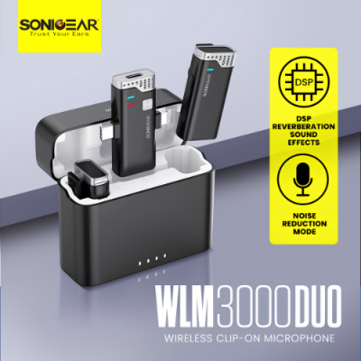 SonicGear WLM3000 Duo Wireless Clip-On Microphone System